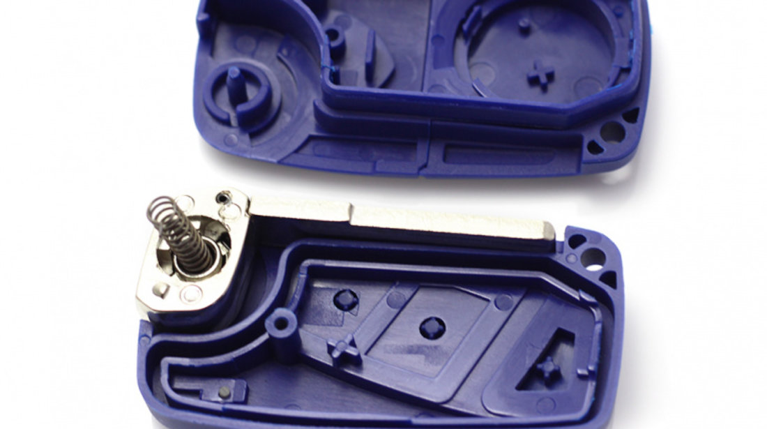 Fiat - Carcasa cheie tip briceag, 3 butoane, albastru CC122