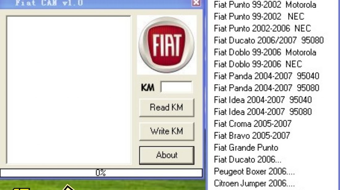 Fiat KM Tool interfata modificat km la FIAT