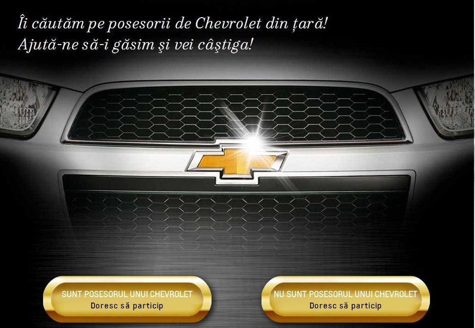 Fie ca esti sau nu posesor de Chevrolet, participa la un super concurs cu premii interesante!