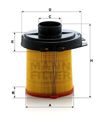 Filtru aer (C1468 MANN-FILTER) Citroen,PEUGEOT,TALBOT