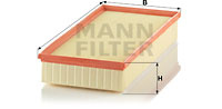 Filtru aer (C39002 MANN-FILTER) AUDI,PORSCHE,VW