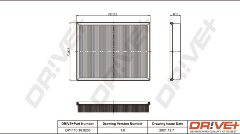 Filtru aer (DP1110100206 DRIVE) CHEVROLET,LTI,OPEL,VAUXHALL