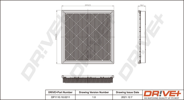 Filtru aer (DP1110100211 DRIVE) CHEVROLET,OPEL,VAUXHALL