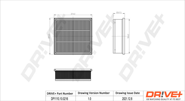 Filtru aer (DP1110100216 DRIVE) OPEL,VAUXHALL