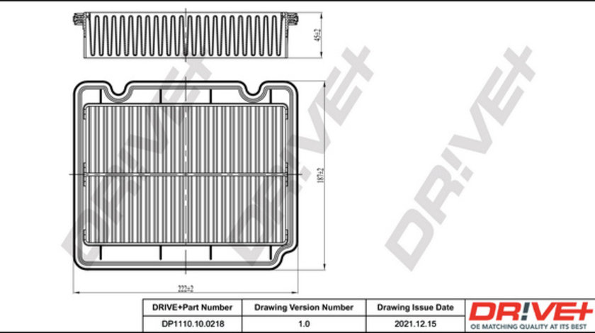 Filtru aer (DP1110100218 DRIVE) CHEVROLET,DAEWOO