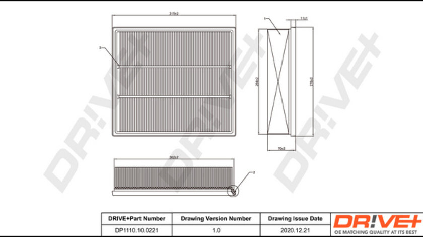 Filtru aer (DP1110100221 DRIVE) MERCEDES-BENZ,VW