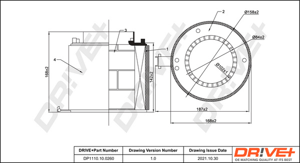 Filtru aer (DP1110100260 DRIVE) AUDI