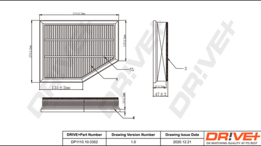 Filtru aer (DP1110100352 DRIVE) ALPINA,BMW