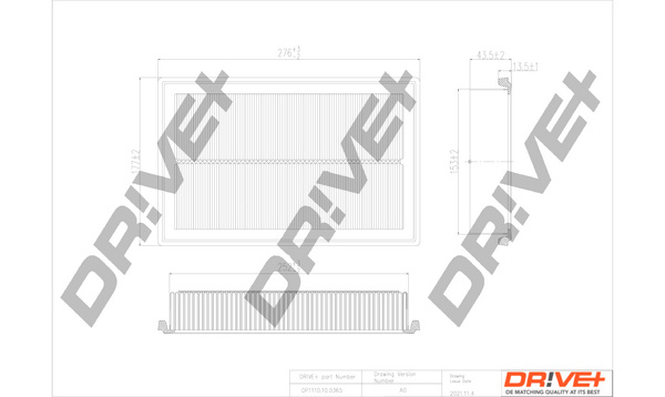 Filtru aer (DP1110100365 DRIVE) MERCEDES-BENZ