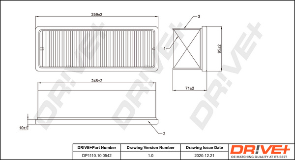 Filtru aer (DP1110100542 DRIVE) DACIA,RENAULT