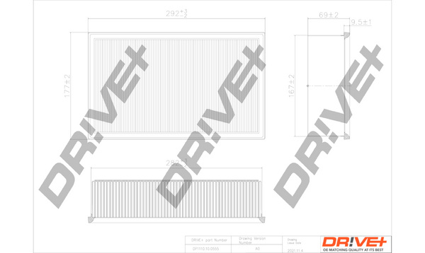 Filtru aer (DP1110100555 DRIVE) AUDI,CUPRA,FORD,SEAT,SKODA,VW