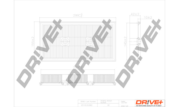 Filtru aer (DP1110100583 DRIVE) AUDI,SKODA,VW