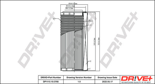 Filtru aer (DP1110100765 DRIVE) AEBI,CASE IH,CLAAS,DEUTZ-FAHR,FIAT,HATTAT TRAKTR,IRISBUS,IVECO,JOHN ...