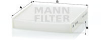Filtru, aer habitaclu (CU1827 MANN-FILTER) DAIHATSU,FIAT,HINO,MARUTI SUZUKI,SUBARU,SUZUKI,TOYOTA