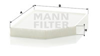 Filtru, aer habitaclu (CU2450 MANN-FILTER) AUDI,AUDI (FAW),PORSCHE