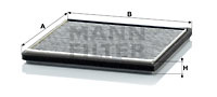 Filtru, aer habitaclu (CUK2225 MANN-FILTER) Citroen,PEUGEOT