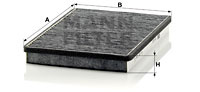 Filtru, aer habitaclu (CUK2672 MANN-FILTER) VW