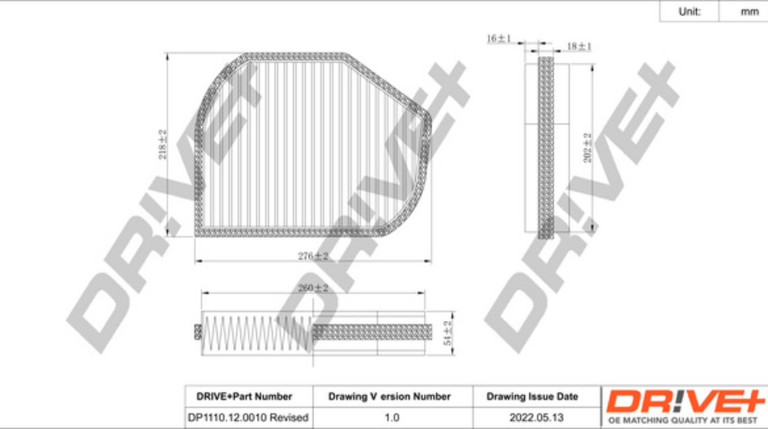 Filtru, aer habitaclu (DP1110120010 DRIVE) CHRYSLER,MERCEDES-BENZ