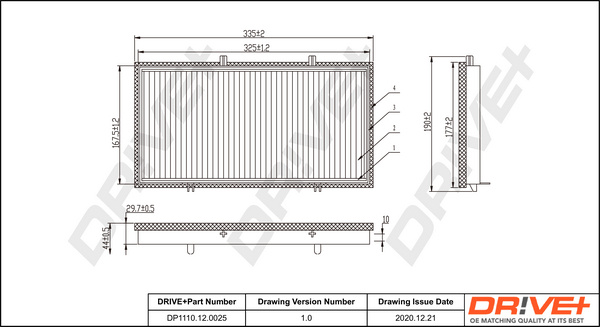 Filtru, aer habitaclu (DP1110120025 DRIVE) NISSAN,OPEL,RENAULT,VAUXHALL