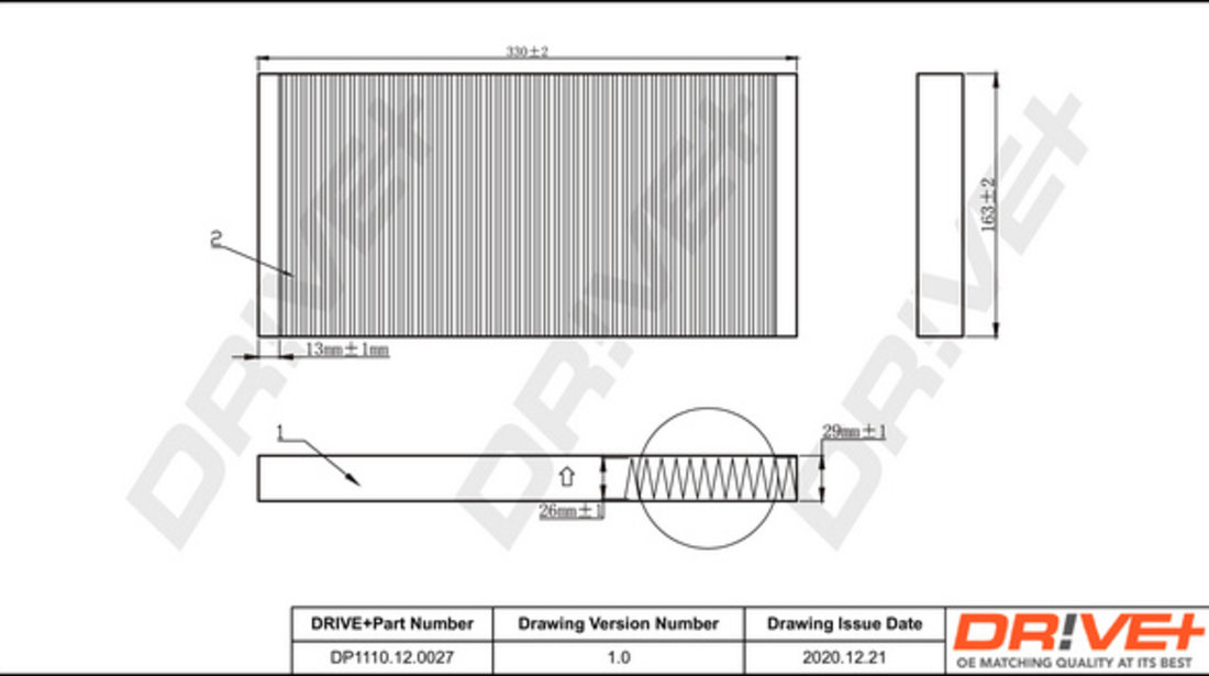 Filtru, aer habitaclu (DP1110120027 DRIVE) CADILLAC,CHEVROLET,FIAT,OPEL,SAAB,VAUXHALL