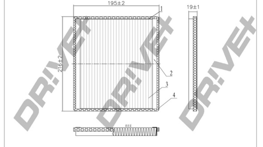 Filtru, aer habitaclu (DP1110120033 DRIVE) CHERY,SUBARU,TOYOTA