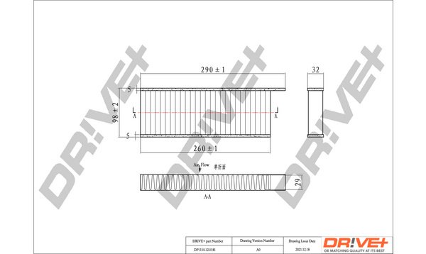 Filtru, aer habitaclu (DP1110120181 DRIVE) DS,OPEL,PEUGEOT