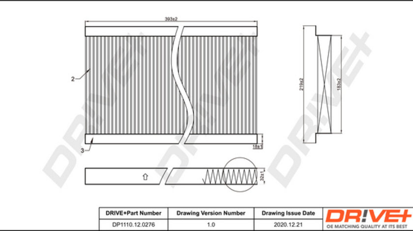 Filtru, aer habitaclu (DP1110120276 DRIVE) MERCEDES-BENZ