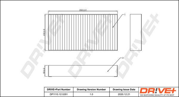 Filtru, aer habitaclu (DP1110120281 DRIVE) MERCEDES-BENZ