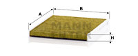 Filtru, aer habitaclu (FP2026 MANN-FILTER) ABARTH,CHRYSLER,FIAT,FORD,LANCIA