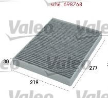 Filtru, aer habitaclu VW TRANSPORTER VI caroserie (SGA, SGH) (2015 - 2016) VALEO 698768 piesa NOUA