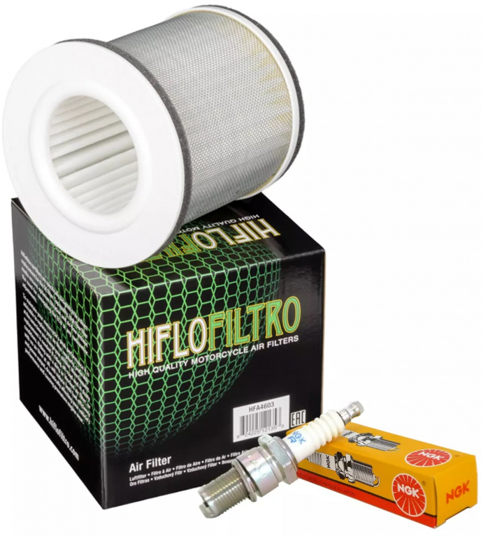 Filtru Aer Moto Hiflofiltro + Bujie Ngk DR8ES-L Yamaha FZ750 HFA4603 + 2923