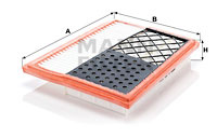 Filtru aer stanga (C25004 MANN-FILTER) MERCEDES-BENZ