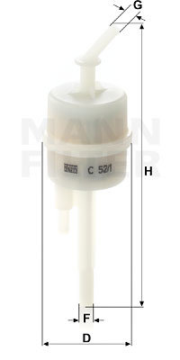 Filtru, aerisire rezervor combustibil (C521 MANN-FILTER) RENAULT TRUCKS,VOLVO