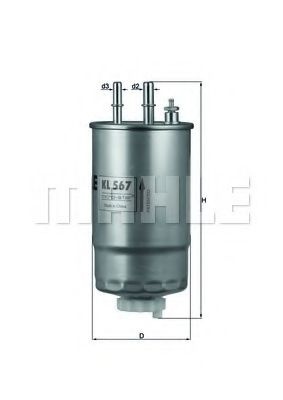 Filtru combustibil CITROEN NEMO caroserie (AA) (2008 - 2016) MAHLE ORIGINAL KL 567 piesa NOUA