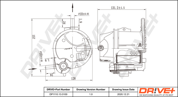 Filtru combustibil (DP1110130100 DRIVE) Citroen,FORD,MAZDA,PEUGEOT,TOYOTA