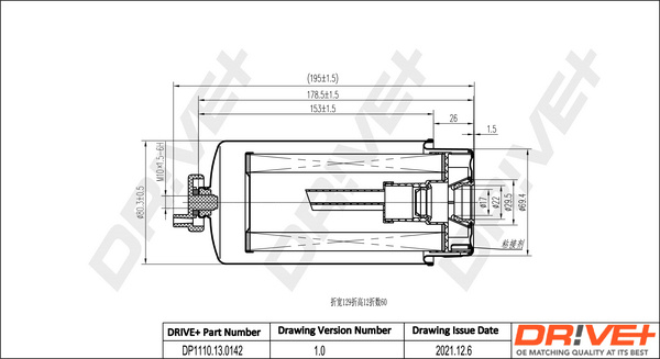 Filtru combustibil (DP1110130142 DRIVE) FORD,LDV,LTI