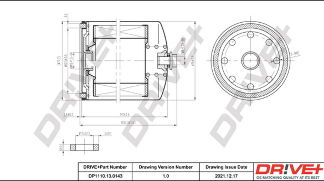 Filtru combustibil (DP1110130143 DRIVE) AEBI,BASAK,BELARUS,DEUTZ-FAHR,FENDT,FIAT,FORD,INTERNATIONAL HARV.,IVECO,LANCIA,LAND ROVER,NEOPLAN,NEW HOLLAND,RENAULT TRUCKS,SAME,SCANIA,STEYR,VOLVO,VW