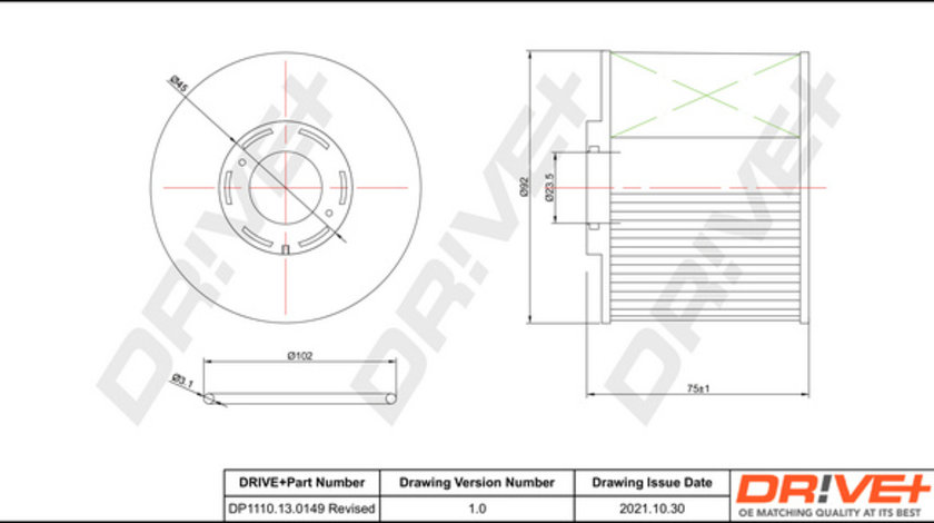 Filtru combustibil (DP1110130149 DRIVE) Citroen,DS,FIAT,FORD,PEUGEOT,TOYOTA