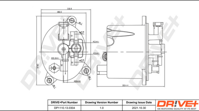 Filtru combustibil (DP1110130304 DRIVE) Citroen,FIAT,FORD,JAGUAR,LANCIA,LAND ROVER,MITSUBISHI,PEUGEOT