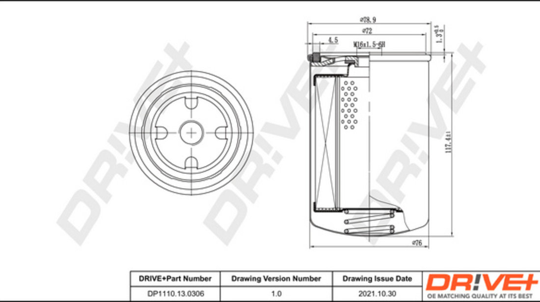 Filtru combustibil (DP1110130306 DRIVE) AGCO,DEUTZ-FAHR,DONGFENG,FENDT,IVECO,KRAMER,MAGIRUS-DEUTZ,NEOPLAN