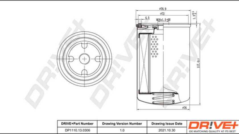 Filtru combustibil (DP1110130306 DRIVE) AGCO,DEUTZ-FAHR,DONGFENG,FENDT,IVECO,KRAMER,MAGIRUS-DEUTZ,NEOPLAN