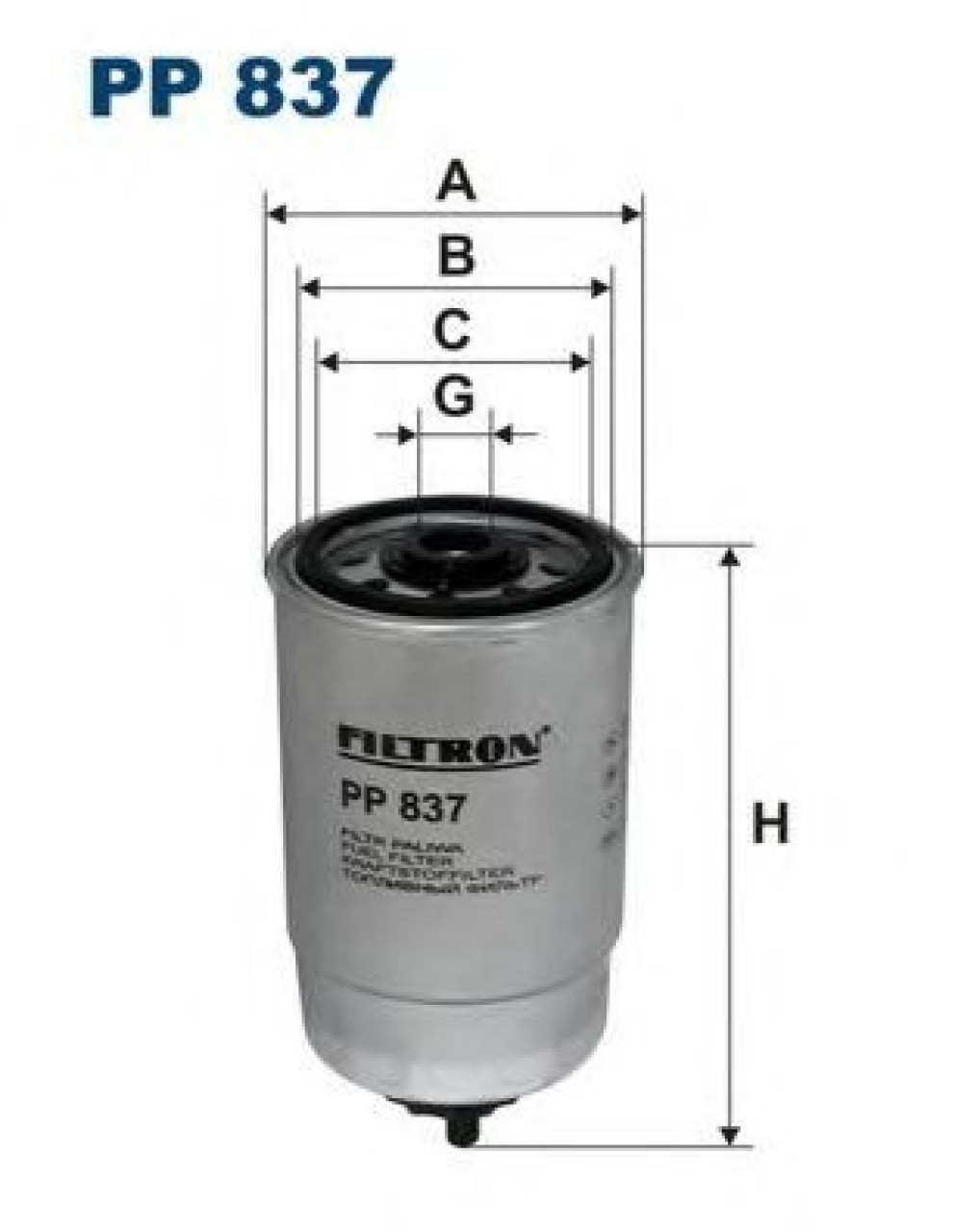 Filtru combustibil FIAT DUCATO platou / sasiu (280) (1982 - 1990) FILTRON PP837 piesa NOUA