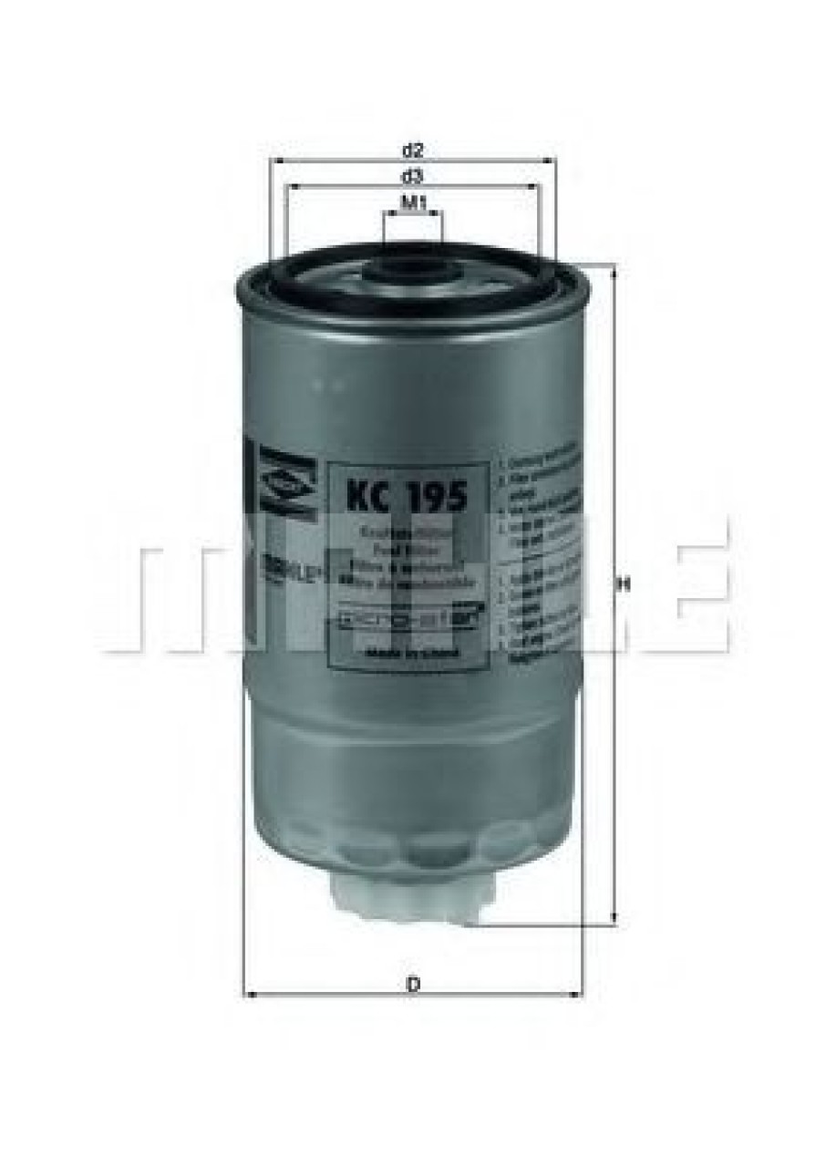 Filtru combustibil FIAT STILO (192) (2001 - 2010) MAHLE ORIGINAL KC 195 piesa NOUA
