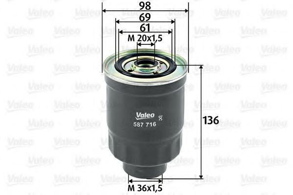 Filtru combustibil HYUNDAI H-1 platou / sasiu (2000 - 2005) VALEO 587716 piesa NOUA