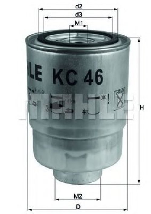 Filtru combustibil ISUZU TROOPER deschis (UB) (1991 - 1998) MAHLE ORIGINAL KC 46 piesa NOUA