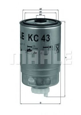 Filtru combustibil IVECO DAILY III platou / sasiu (1999 - 2006) MAHLE ORIGINAL KC 43 piesa NOUA