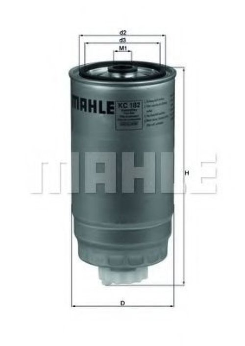 Filtru combustibil IVECO DAILY IV bus (2006 - 2011) MAHLE ORIGINAL KC 182 piesa NOUA