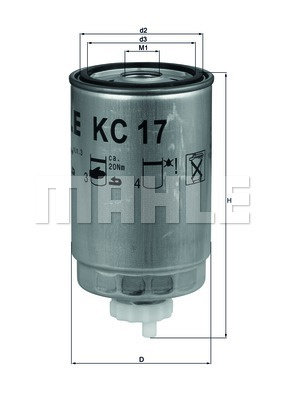 Filtru combustibil (KC17D MAHLE KNECHT) AEBI,CASE IH,DEUTZ-FAHR,FENDT,FIAT,GAZ,INTERNATIONAL HARV.,N...