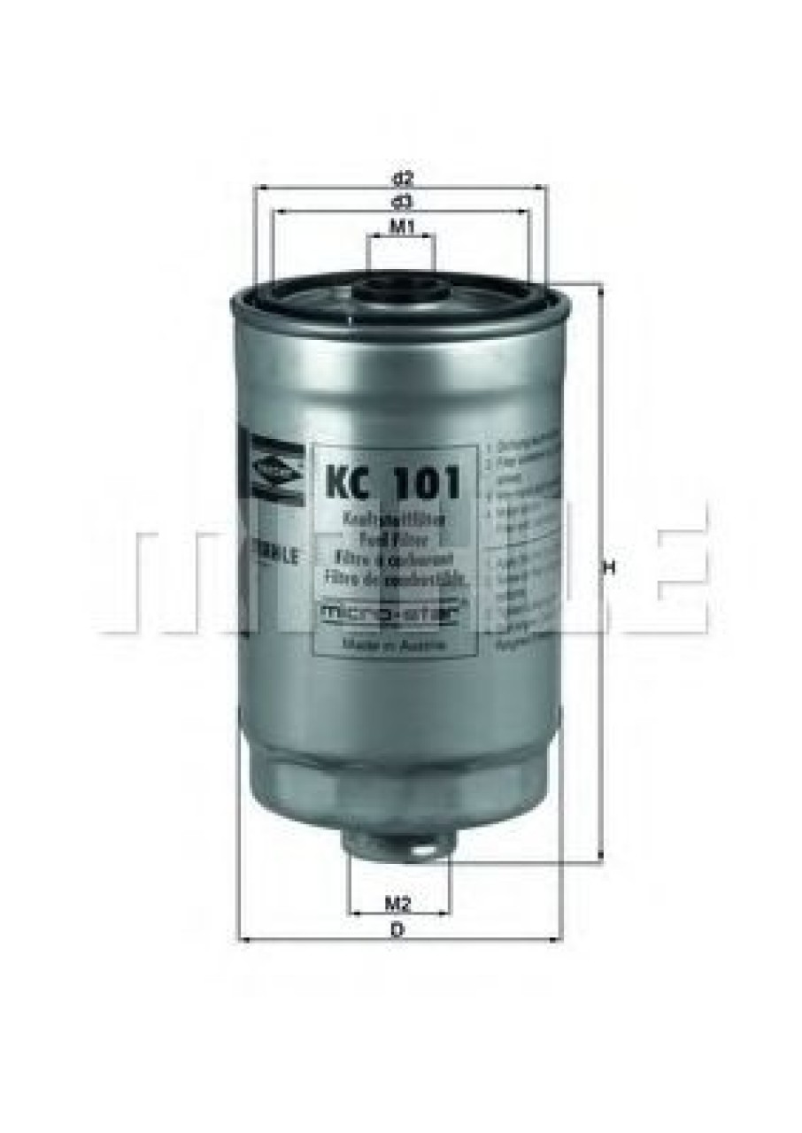 Filtru combustibil KIA RIO II (JB) (2005 - 2016) MAHLE ORIGINAL KC 101 piesa NOUA