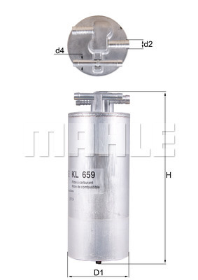 Filtru combustibil (KL659 MAHLE KNECHT) AUDI